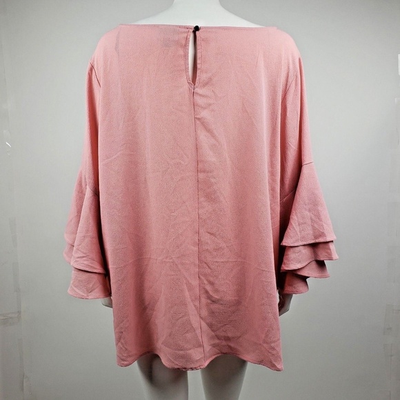 Ava & Viv Pink Bell Sleeve Blouse Size 3X - Picture 3 of 6